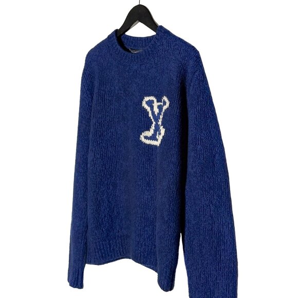 Louis Vuitton 2020 Blue Intersia LV Logo Sweater - Picture 2 of 8